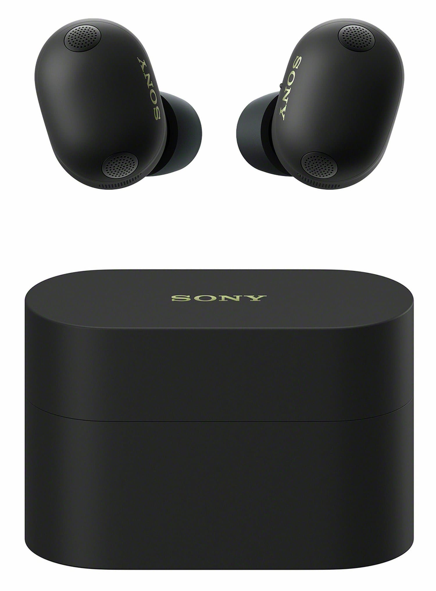 Sony WF-1000XM6 earbuds in Black — front view