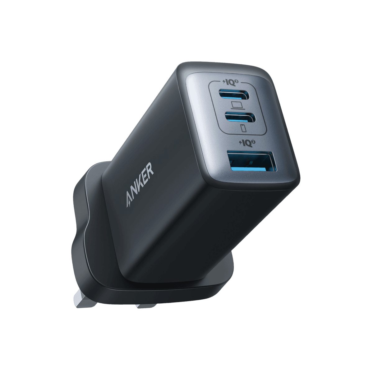 Anker 65W USB-C wall charger in Black — front view